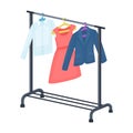 A hanger with things in the wardrobe.Making movie single icon in cartoon style vector symbol stock illustration web.