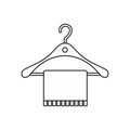 Hanger and towel icon, outline style