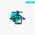 Hanger, Towel, Service, Hotel turquoise highlight circle point Vector icon