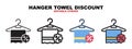 Hanger Tower Discount icon set with different styles. Editable stroke and pixel perfect. Can be used for web, mobile, ui and more Royalty Free Stock Photo