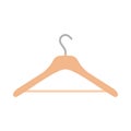 Hanger wear casual symbol empty object equipment vector icon. Wooden flat home wardrobe accessory rack