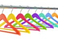 Hangers on clothes rail