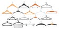 Hangers, Crafted From Durable Materials, Featuring A Sleek Design For Organizing And Displaying Clothing, Vector Set Royalty Free Stock Photo