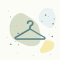 Hangers.Vector icon on multicolored background