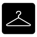 Hangers.Vector icon. Vector white illustration on black background