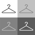 Hangers. Vector set icon hangers on white-grey-black color.