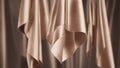 Hanging abstract silk fabric with pleats