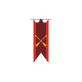 Hanging banner antique medieval flat design