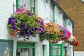 Hanging baskets floral display Royalty Free Stock Photo