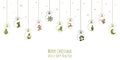 hanging baubles with christmas icons and greetings Royalty Free Stock Photo