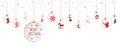 hanging baubles with christmas icons and greetings Royalty Free Stock Photo