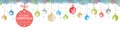 hanging baubles with christmas icons and greetings Royalty Free Stock Photo