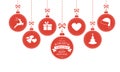 Hanging baubles with Christmas symbols