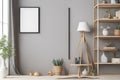 Hanging blank picture frame in modern simple home decoration Royalty Free Stock Photo