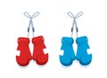 The Hanging Boxing Gloves. Isolated Vector Illustration Royalty Free Stock Photo