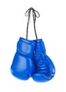 Hanging boxing gloves