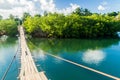 Hanging bridge over Rio Miel river near Baracoa, Cu