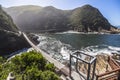 Hanging bridge over Storms River mouth, Tsitsikamma National Park Royalty Free Stock Photo