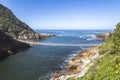 Hanging bridge over Storms River mouth, Tsitsikamma National Park Royalty Free Stock Photo