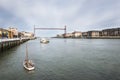 Hanging bridge in Portugalete and Getxo, Bizkaia, Spain. Royalty Free Stock Photo