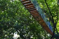 Hanging bridge with rope and planks at Hinulugang Taktak water falls in Antipolo, Philippines