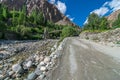 Hanging Bridge in Turtuk Viilage - Landscape of Nubra Valley in Leh Ladakh, Jammu and Kashmir, India Royalty Free Stock Photo