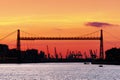 Hanging Bridge of Vizcaya at sunset Royalty Free Stock Photo
