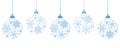 hanging bright christmas ball decoration with snowflakes