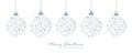 Hanging bright christmas ball decoration with snowflakes