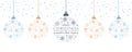 hanging bright christmas ball decoration with snowflakes