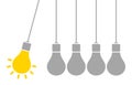 Hanging Bulbs One Pendulum Shining Idea Yellow And Gray