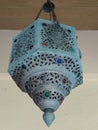 Hanging on ceiling metal and gems lamp