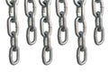 Hanging chains, isolated on white background. Royalty Free Stock Photo