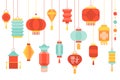 Hanging Chinese paper lantern for mid autumn festival Royalty Free Stock Photo