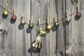 Hanging Christmas Angel and Balls Fence Royalty Free Stock Photo