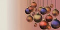 Abstract Ornaments: Hanging Christmas Baubles with Grunge Texture and Gradient Royalty Free Stock Photo