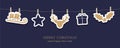 hanging christmas decoration sleight star deer gift berry