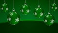 Hanging christmas green balls Royalty Free Stock Photo