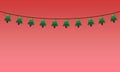 Hanging Christmas icons. Empty card with decorations and copyspace. Vector