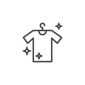 Hanging clean shirt outline icon