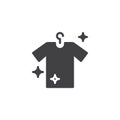 Hanging clean shirt vector icon