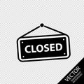 Hanging Closed Sign - Vector Illustration Icon - Isolated On Transparent Background