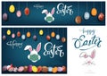 Hanging Colorful Hand Painted Easter Eggs Collection