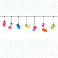 Hanging colorful sweet candies. Royalty Free Stock Photo