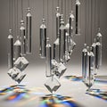 Interplay of light and geometry emphasizing the crystals clarity and Royalty Free Stock Photo