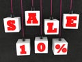 Hanging cubes with sale concept Royalty Free Stock Photo