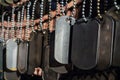 Hanging dog tags, Unlabeled closeup Royalty Free Stock Photo