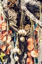 Hanging dried fruit and vegetable, food theme