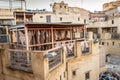 Drying leather in tannery in Fez, Morocco Royalty Free Stock Photo