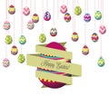 Hanging easter eggs Royalty Free Stock Photo